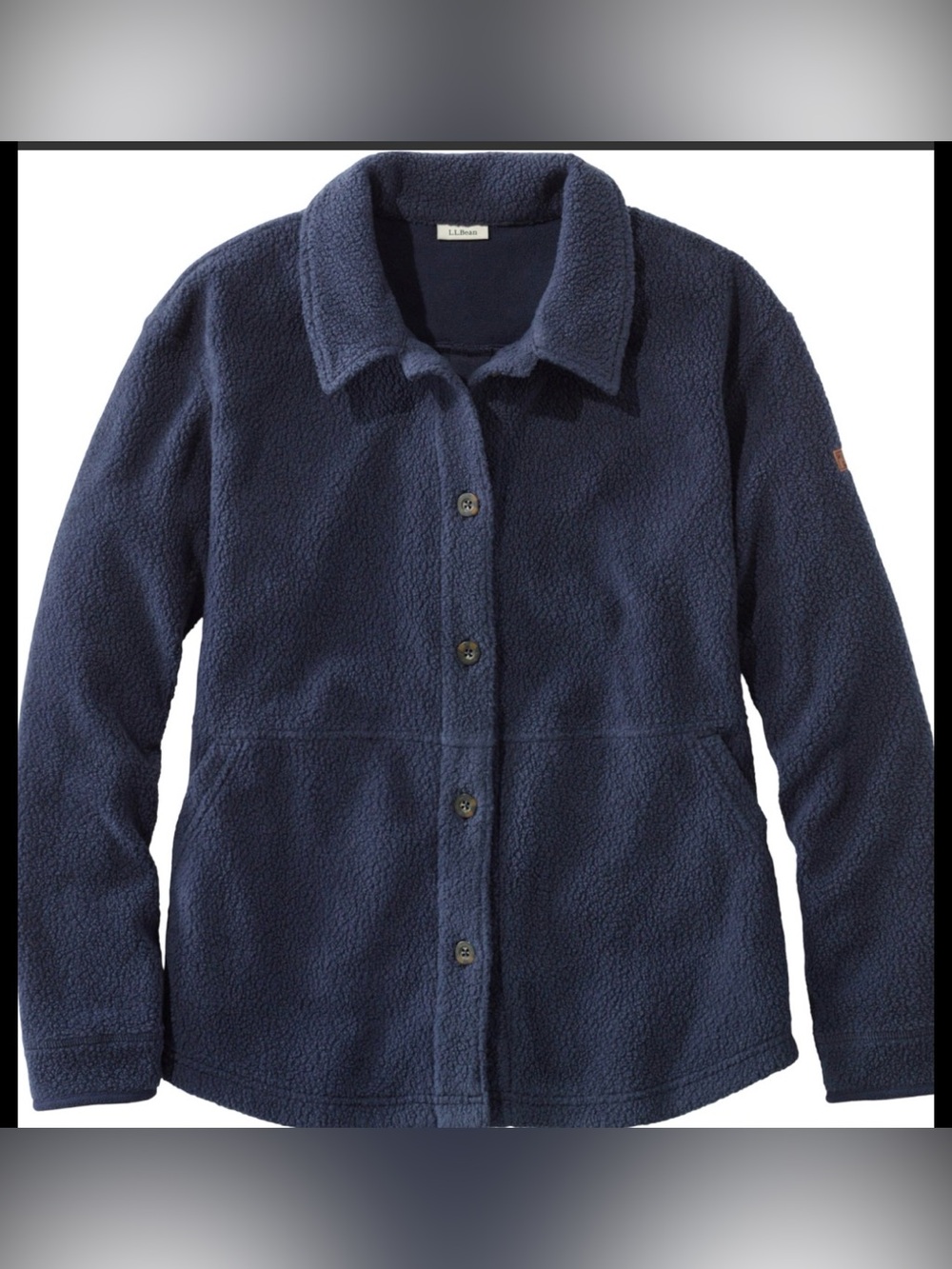 LL Bean Navy cozy cottage fleece- M